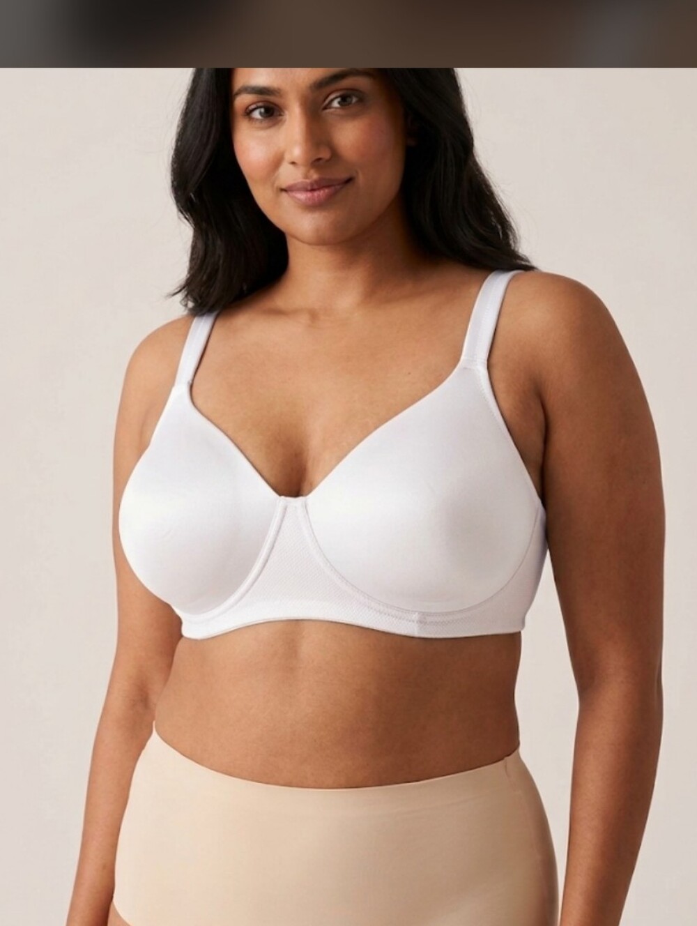 NWT Playtex Comfort Strap Satin T Shirt No Wire Bra 42C White Full Coverage #300